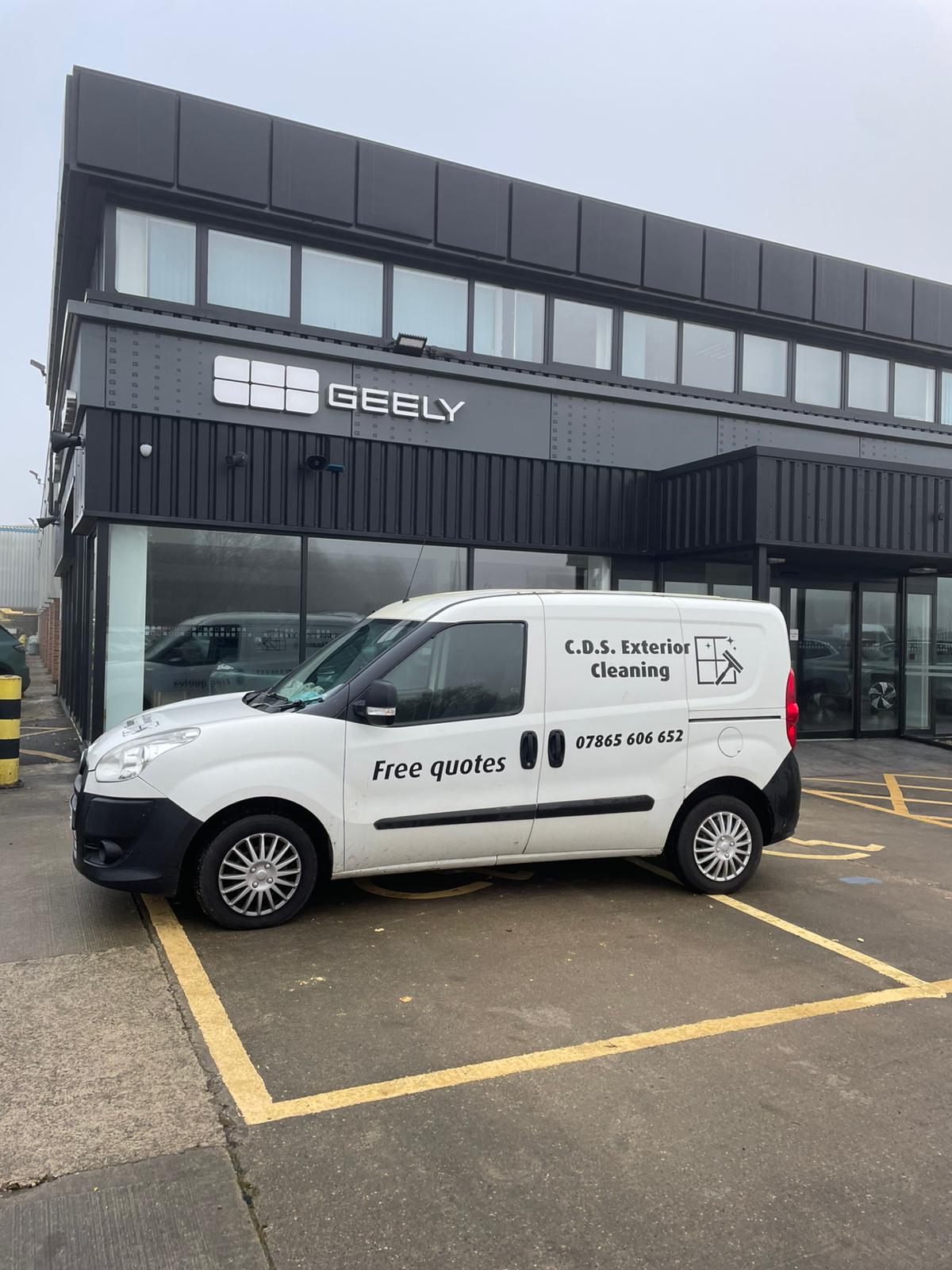 C.D.S Exterior Cleaning van parked at Geely York